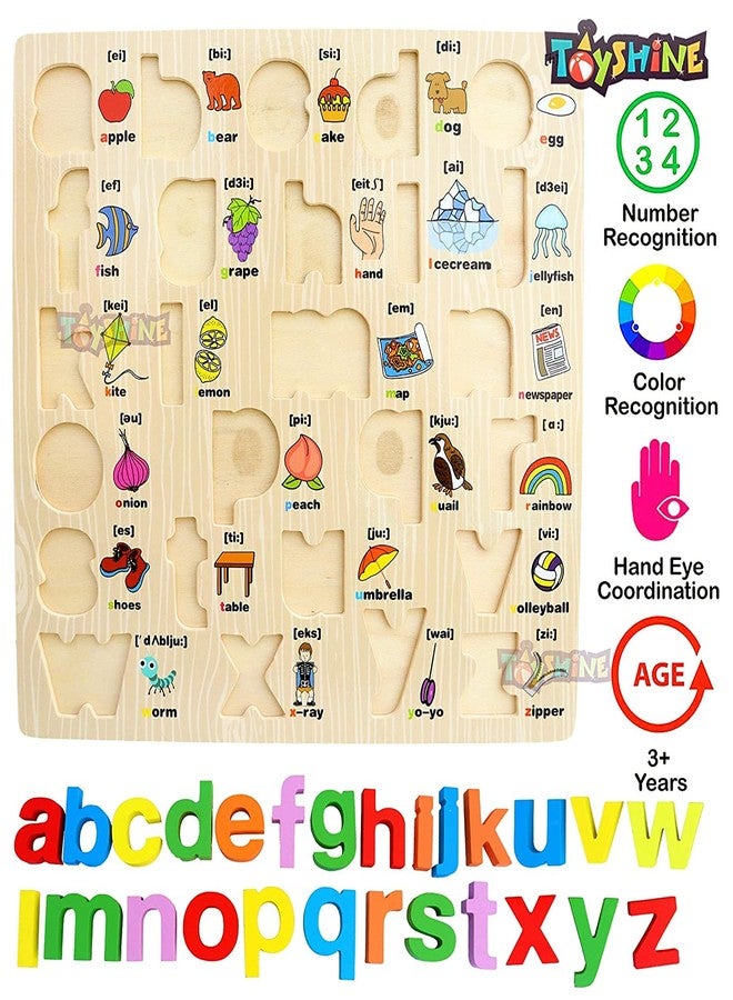 توي شاين لعبة أحجية الصور الخشبية من توي شاين، حروف وأرقام سميكة، لعبة تعليمية وتدريبية، متعددة الألوان - Image 5